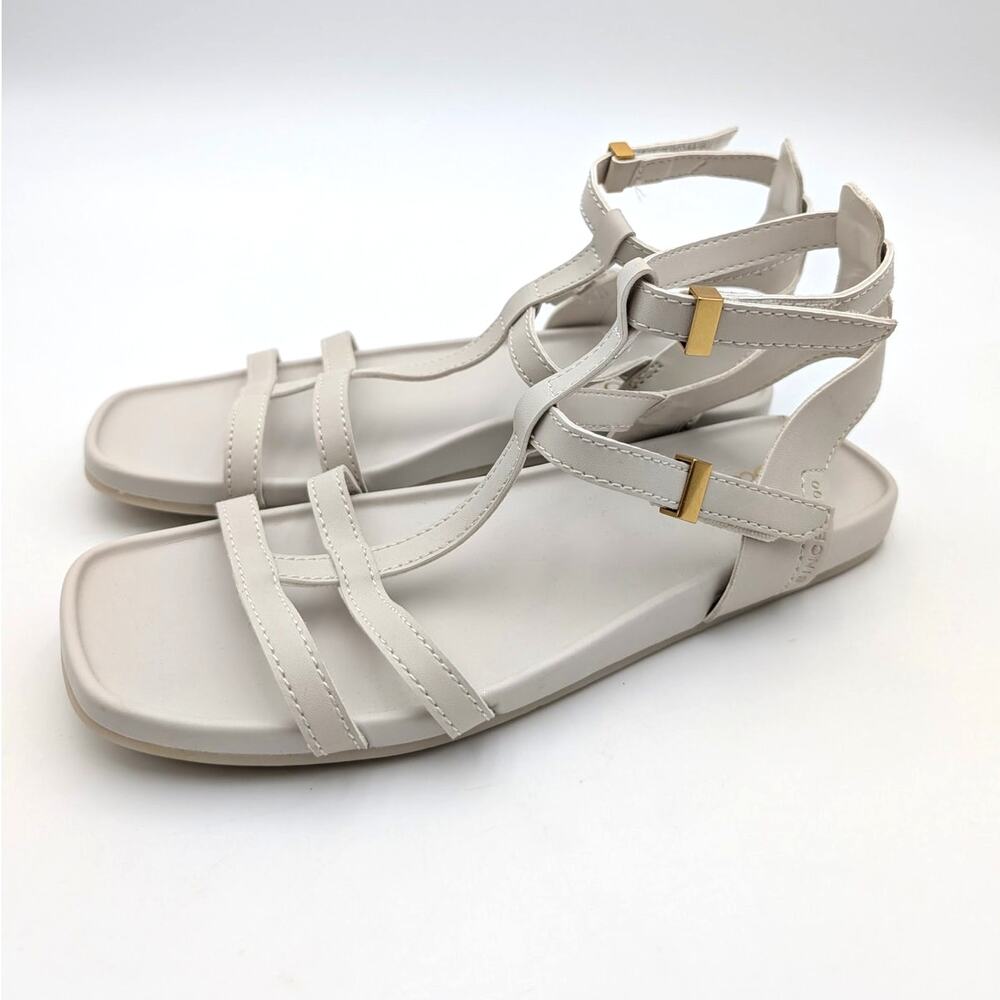 Franco Sarto Evan Ankle Strap Sandals Women's Creamy White Size US8M EU38.5